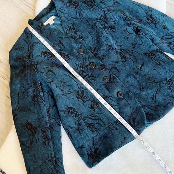 Coldwater Creek Jacquard Blazer Jacket Medium 10 12 Textured Embroidered - Picture 12 of 16